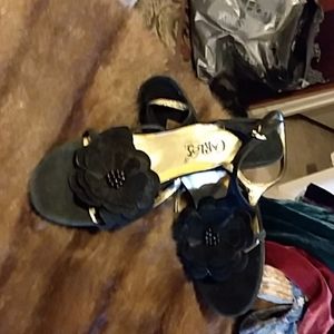 Suede slingbacks, 3" heel, Suede black poppy